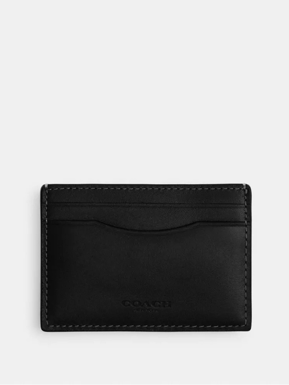 Coach Black Leather Clip Card Money Holder Magnetic Close